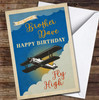 Retro Plane Clouds Special Brother Happy Birthday Personalised Birthday Card