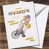 Neighbour Cute Party Rabbit On The Bicycle With Balloons Card Birthday Card