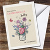 Granddaughter Bouquets Of Flowers In Glass Vases Personalised Birthday Card