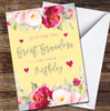 Great Grandma Flowers Pink and Yellow Floral Frame Personalised Birthday Card