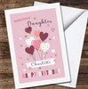 Pink Blush Special Daughter Heart Stars Balloons Personalised Birthday Card