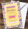 Special Grandma Text Flowers Floral Frame Orange Personalised Birthday Card