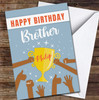 Hands Holding Gold Trophy Happy Birthday Brother Personalised Birthday Card