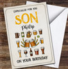 Son Yellow Birthday Different Types Of Beer Pint Personalised Birthday Card