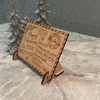 Stripy Personalised Wooden Christmas Postcard - Engraved Christmas Card & Stand