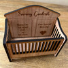 Personalised New Baby Gift Miniature Crib Wooden Engraved New Born Baby Cot