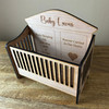 Personalised Angel Baby Memorial Gift Miniature Crib Wood Engraved Baby Loss Cot