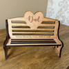 Personalised Miniature Wooden Heart Bench Memorial Gift In Memory Of Keepsake