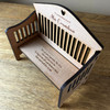 Personalised Mini Slatted Wood Heart Bench Memorial Gift In Memory Of Keepsake