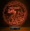 Kitten Cat On The Moon Personalised Gift Colour Changing LED Lamp Night Light