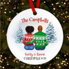 Family Name Dark Skin Couple Personalised Christmas Tree Ornament Decoration