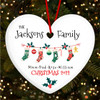 Family Name Socks Heart Bauble Personalised Christmas Tree Ornament Decoration