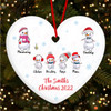 Snowman Big Family Snow Heart Personalised Christmas Tree Ornament Decoration