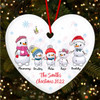 Snowman Family Names Snow Heart Personalised Christmas Tree Ornament Decoration