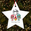 Family 3 Name Owls Star Bauble Personalised Christmas Tree Ornament Decoration