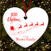 Family Name Santa Sleigh Heart Personalised Christmas Tree Ornament Decoration