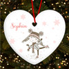 Pink Girl Skating Ice Heart Personalised Christmas Tree Ornament Decoration
