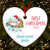 Sleeping Sloth Baby's 1st Heart Personalised Christmas Tree Ornament Decoration
