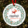 Grandad Santa Winter Wreath Personalised Christmas Tree Ornament Decoration