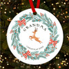 Grandma Reindeer Winter Wreath Personalised Christmas Tree Ornament Decoration