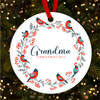 Grandma Winter Wreath Birds Personalised Christmas Tree Ornament Decoration