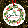 Grandma Winter Wreath Elf Round Personalised Christmas Tree Ornament Decoration