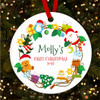 Festive Wreath Name Round Bauble Personalised Christmas Tree Ornament Decoration