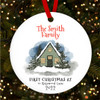 First At Snowy House Address Personalised Christmas Tree Ornament Decoration