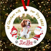 First With Dog Photo Santa Personalised Christmas Tree Ornament Decoration