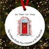 First At New Home Red Door Round Personalised Christmas Tree Ornament Decoration