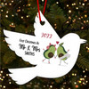First As Mr & Mrs Avocado Robin Personalised Christmas Tree Ornament Decoration