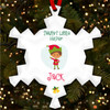 Dark Skin Boy Elf Snowflakes Personalised Christmas Tree Ornament Decoration