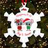 Festive Sibling Mouse Snowflake Personalised Christmas Tree Ornament Decoration