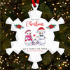 First As A Family Of 3 Snowman Personalised Christmas Tree Ornament Decoration