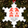 First As Mr & Mrs Gnomes Personalised Christmas Tree Ornament Decoration