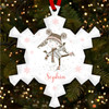 Girl Ice Skating Pink Snowflake Personalised Christmas Tree Ornament Decoration