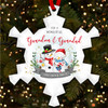 Grandparents Snowman Couple Personalised Christmas Tree Ornament Decoration