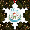 Snowman Blue Family Snowflake Personalised Christmas Tree Ornament Decoration