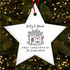 First At New Red Heart Home Star Personalised Christmas Tree Ornament Decoration