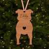 Pitbull Uncropped Ears Dog Bauble Ornament Christmas Tree Decoration