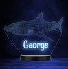 3D Effect Shark Sealife Personalised Gift Colour Changing Led Lamp Night Light