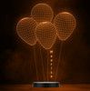 4 Balloons Floating 3D Effect Personalised Gift Colour Change Lamp Night Light