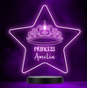 Princess Crown Star Girl Personalised Gift Colour Change Led Lamp Night Light