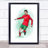 Footballer Bernardo Silva Portugal Football Player Watercolour Wall Art Print