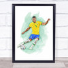 Footballer Casemiro Brazil Football Player Watercolour Wall Art Print