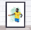 Footballer Pele Football Player Watercolour Wall Art Print