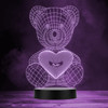 Teddy Bear with Love heart Personalised Gift Colour Change LED Lamp Night Light