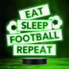 Eat Sleep Football Repeat Sports Fan Personalised Gift Any Colour Night Light
