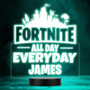 Fortnite All Day Gaming Gamer Personalised Gift Colour Change LED Night Light