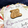 Banner Scroll Personalised Wooden Wedding Save The Date Magnets & Backing Cards